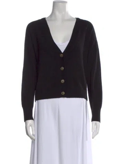 Pre-owned Intermix Cashmere V-neck Sweater In Black