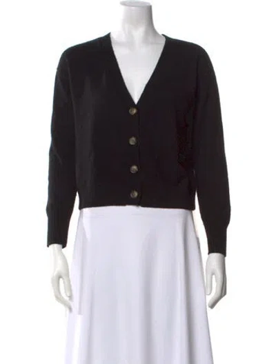 Pre-owned Intermix Cashmere V-neck Sweater In Black