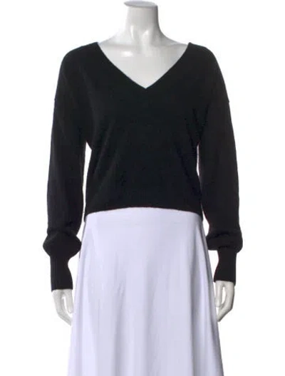 Pre-owned Intermix Cashmere V-neck Sweater In Black