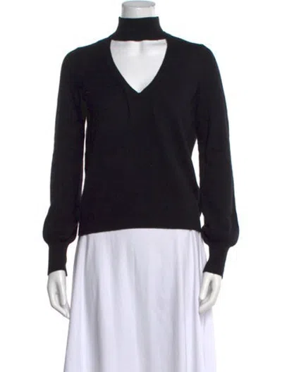 Pre-owned Intermix Cashmere V-neck Sweater In Black
