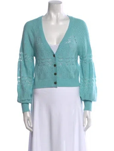 Pre-owned Intermix Cashmere V-neck Sweater In Blue
