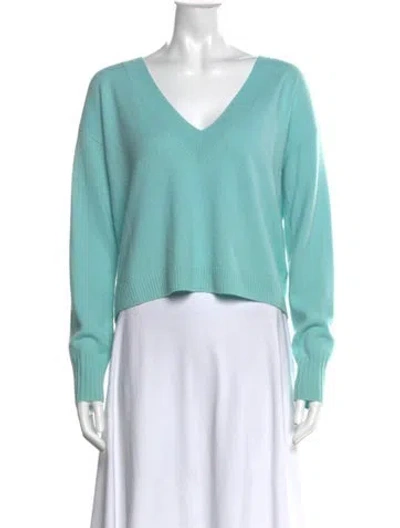 Pre-owned Intermix Cashmere V-neck Sweater In Blue