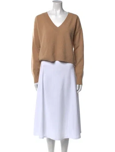 Pre-owned Intermix Cashmere V-neck Sweater In Brown