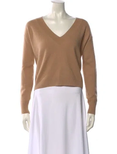 Pre-owned Intermix Cashmere V-neck Sweater In Brown