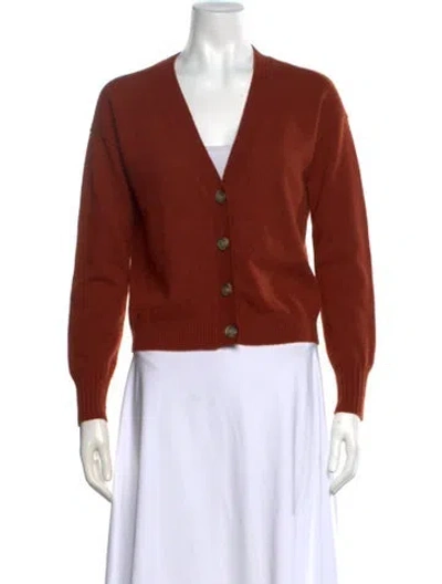 Pre-owned Intermix Cashmere V-neck Sweater In Brown
