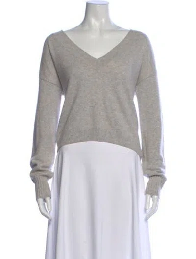 Pre-owned Intermix Cashmere V-neck Sweater In Gray