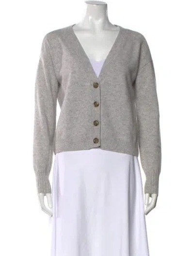 Pre-owned Intermix Cashmere V-neck Sweater In Gray