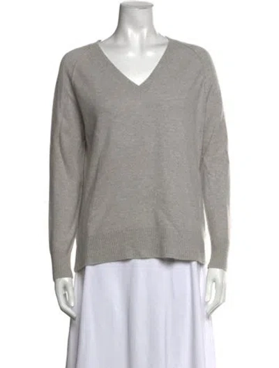 Pre-owned Intermix Cashmere V-neck Sweater In Gray