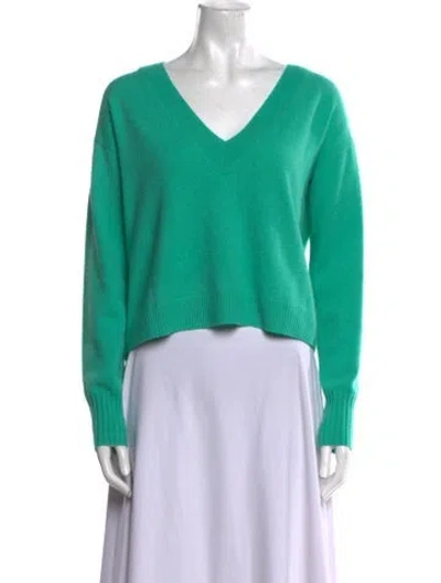 Pre-owned Intermix Cashmere V-neck Sweater In Green
