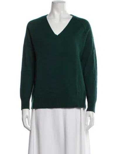Pre-owned Intermix Cashmere V-neck Sweater In Green