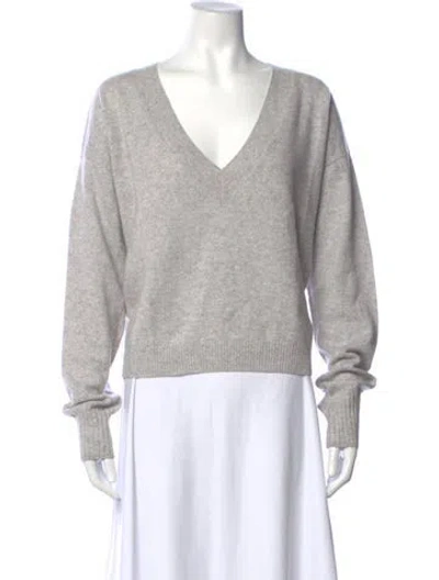 Pre-owned Intermix Cashmere V-neck Sweater In Grey