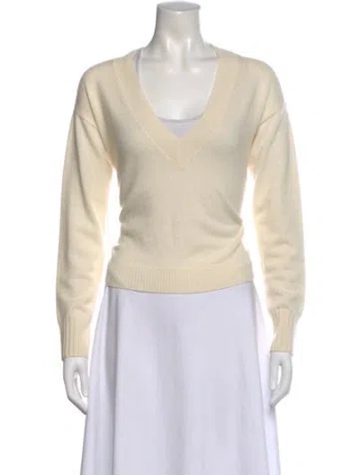 Pre-owned Intermix Cashmere V-neck Sweater In Neutral