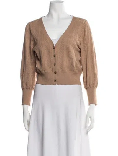 Pre-owned Intermix Cashmere V-neck Sweater In Neutrals