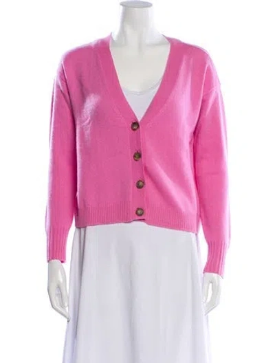 Pre-owned Intermix Cashmere V-neck Sweater In Pink