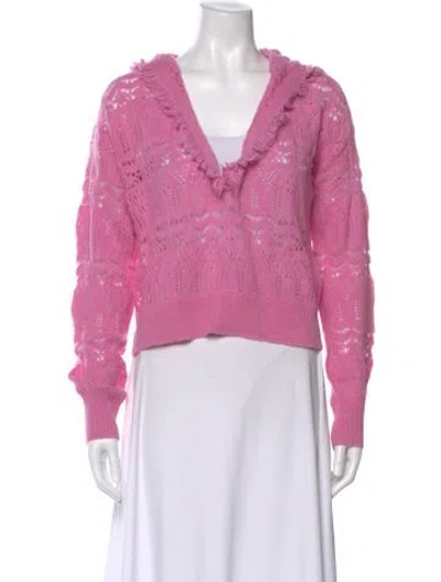 Pre-owned Intermix Cashmere V-neck Sweater In Pink