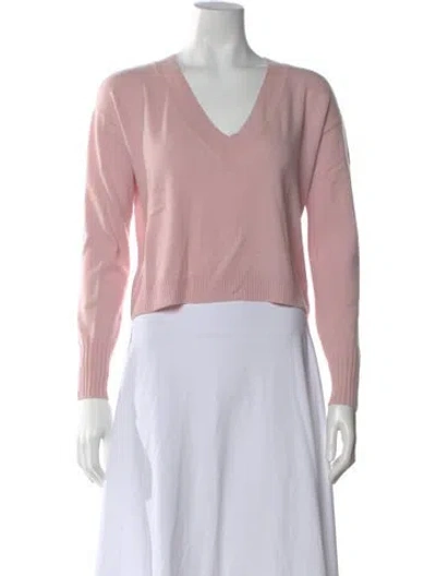 Pre-owned Intermix Cashmere V-neck Sweater In Pink