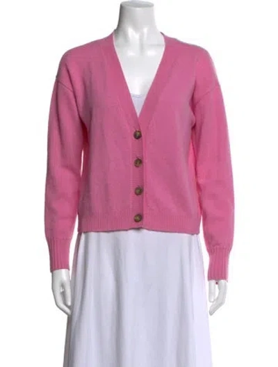 Pre-owned Intermix Cashmere V-neck Sweater In Pink