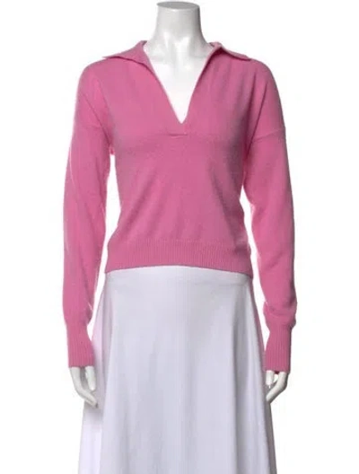 Pre-owned Intermix Cashmere V-neck Sweater In Pink
