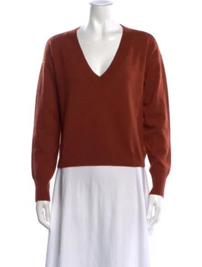 Pre-owned Intermix Cashmere V-neck Sweater W/ Tags In Brown
