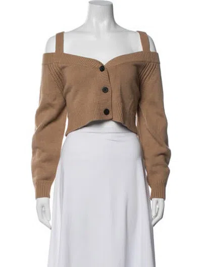 Pre-owned Intermix Cashmere V-neck Sweater W/ Tags In Brown