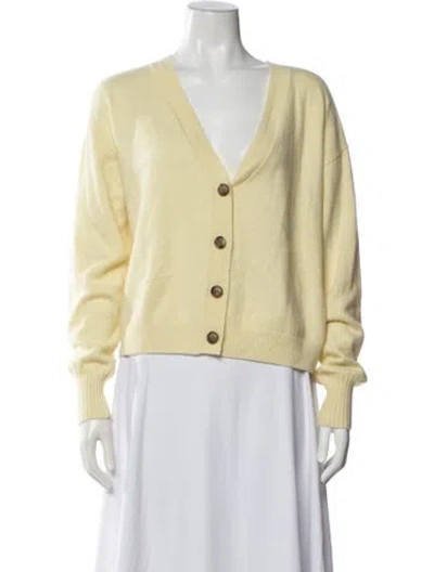 Pre-owned Intermix Cashmere V-neck Sweater W/ Tags In Yellow
