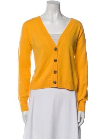 Pre-owned Intermix Cashmere V-neck Sweater In Yellow