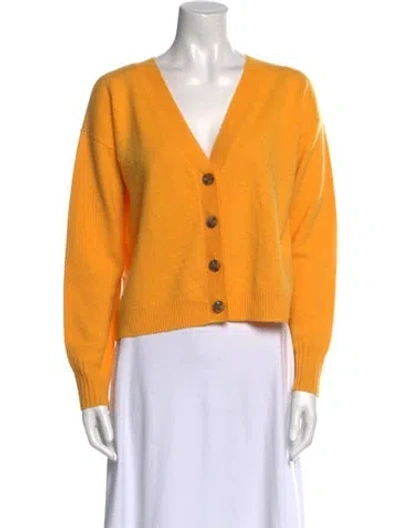 Pre-owned Intermix Cashmere V-neck Sweater In Yellow