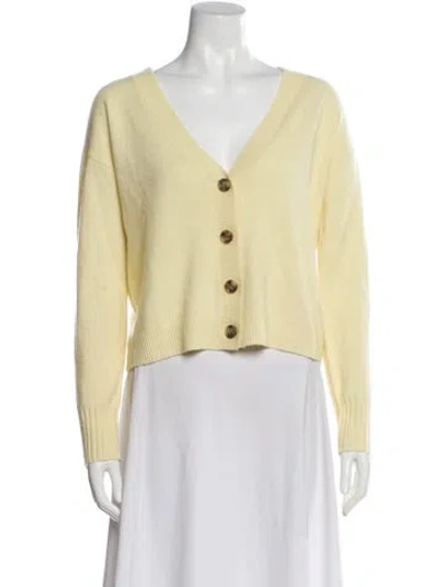 Pre-owned Intermix Cashmere V-neck Sweater In Yellow