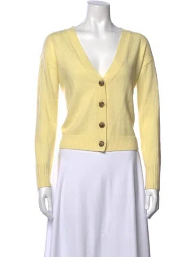 Pre-owned Intermix Cashmere V-neck Sweater In Yellow
