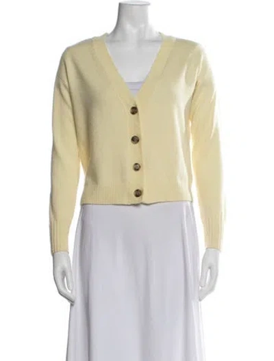 Pre-owned Intermix Cashmere V-neck Sweater In Yellow