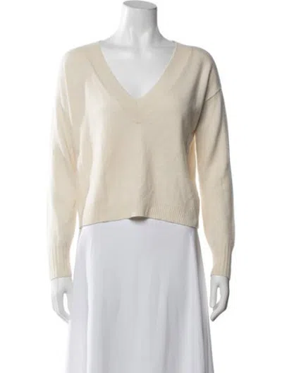 Pre-owned Intermix Cashmere V-neck Sweater In Yellow