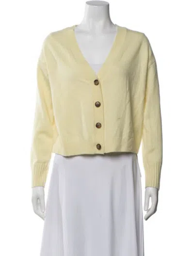Pre-owned Intermix Cashmere V-neck Sweater In Yellow
