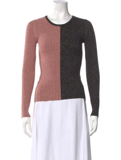 Pre-owned Intermix Colorblock Pattern Crew Neck Sweater