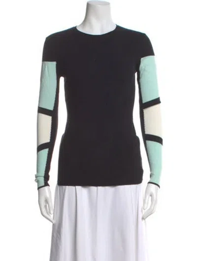 Pre-owned Intermix Colorblock Pattern Crew Neck Sweater In Gray