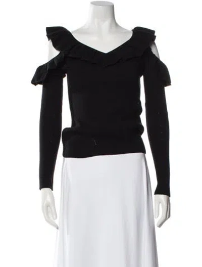 Pre-owned Intermix Cowl Neck Sweater In Black