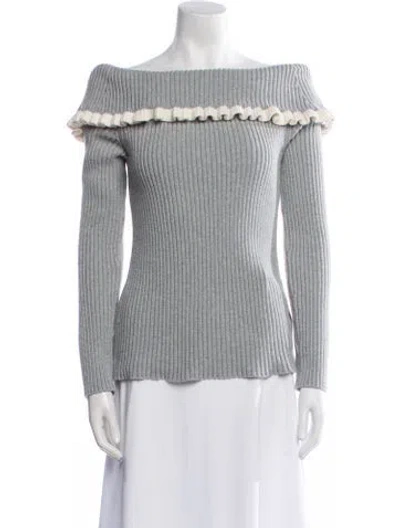 Pre-owned Intermix Cowl Neck Sweater In Gray