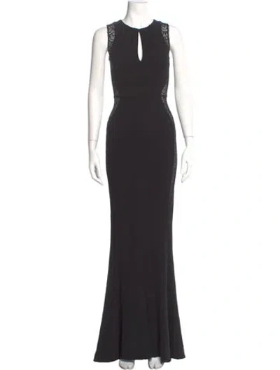 Pre-owned Intermix Crew Neck Long Dress In Black