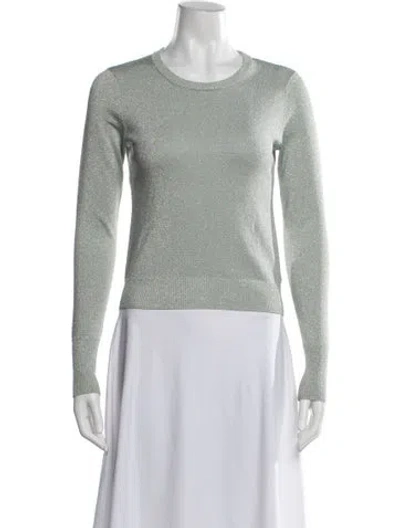 Pre-owned Intermix Crew Neck Long Dress In Green