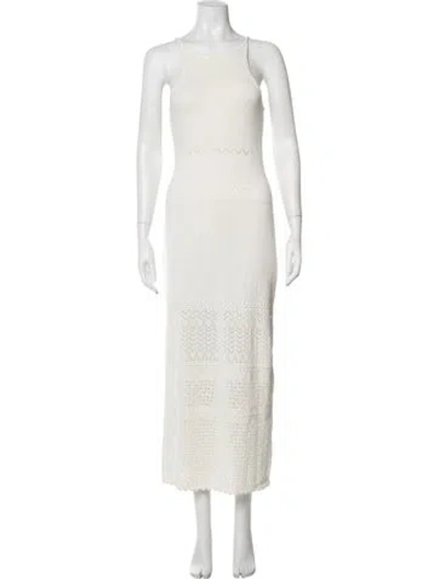 Pre-owned Intermix Crew Neck Long Dress In Neutrals