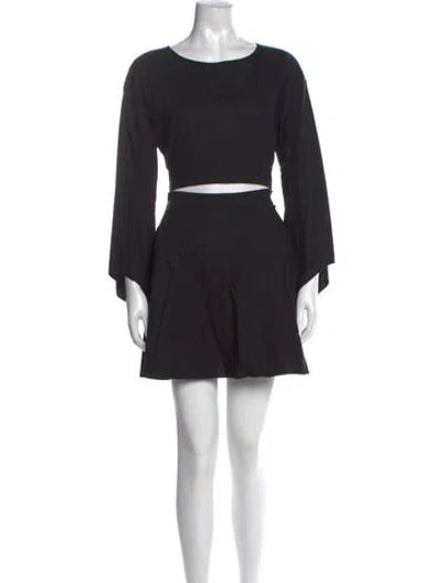 Pre-owned Intermix Crew Neck Mini Dress In Black
