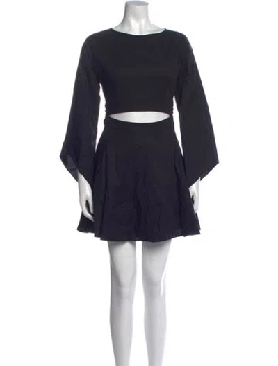 Pre-owned Intermix Crew Neck Mini Dress In Blue