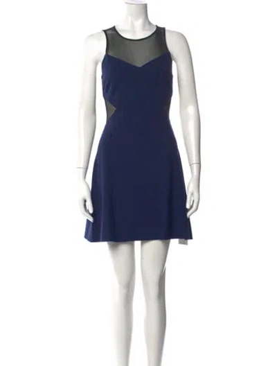 Pre-owned Intermix Crew Neck Mini Dress In Blue