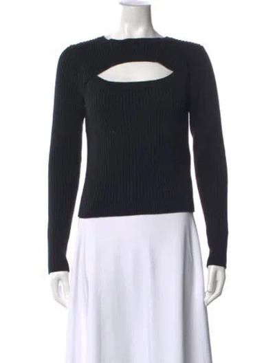 Pre-owned Intermix Crew Neck Sweater In Black