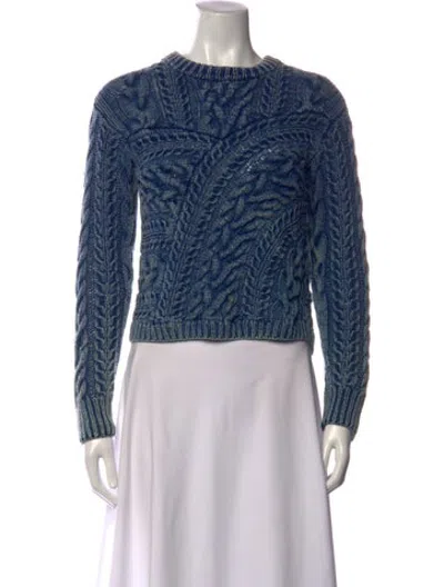 Pre-owned Intermix Crew Neck Sweater In Blue