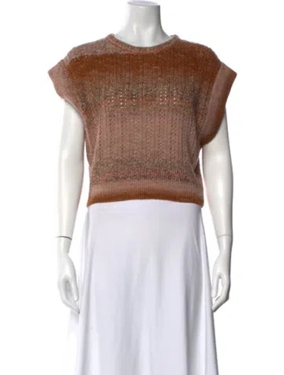 Pre-owned Intermix Crew Neck Sweater In Brown