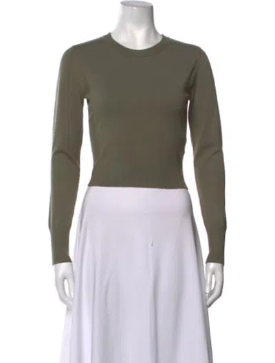 Pre-owned Intermix Crew Neck Sweater In Green