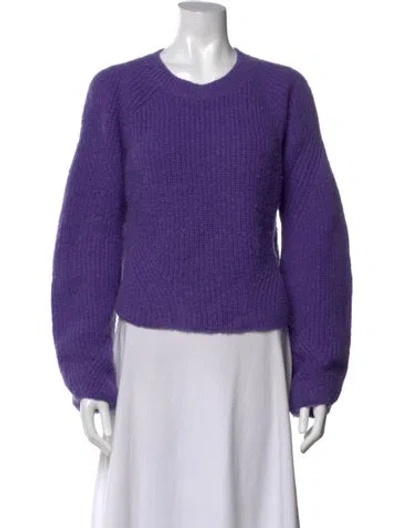 Pre-owned Intermix Crew Neck Sweater In Purple