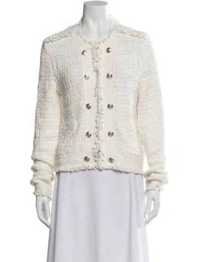 Pre-owned Intermix Crew Neck Sweater In White