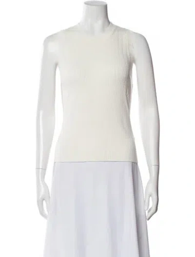 Pre-owned Intermix Crew Neck Sweater In White