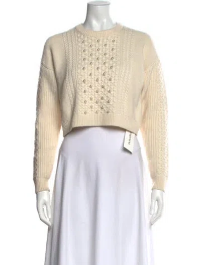 Pre-owned Intermix Crew Neck Sweater In White